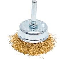 Щетка-чашка для дрели Hardcore 50 мм, латунированная волнистая проволока 232050