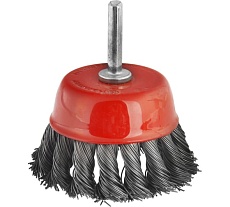 Кордщетка чашеобразная с хвостовиком Flex 207-203 (63 мм; d6; витая проволока) Hammer 32443