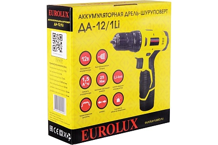 Аккумуляторная дрель-шуруповерт Eurolux ДА-12/1Li 72/14/37