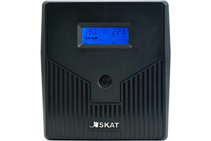 Источники бесперебойного питания Skat -UPS 1000/600 Источник бесперебойного питания 220В 600Вт 2 АКБ 7Ач внутр. меандр. стабилизация напряжения 456