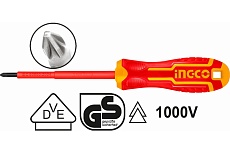 Диэлектрическая крестовая отвертка Ingco PZ1x80 мм HISD81PZ180