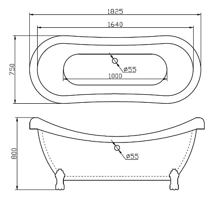 Акриловая ванна BelBagno BB05 182x75 см