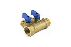 Коллектор Aquasfera латунь, шаровой кран, синий, 3/4&quot;, 3 выхода, 1/2&quot;, 35 мм 9025-02 027-8991