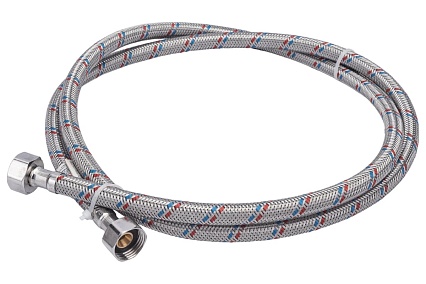 Подводка для воды СТМ сталь 1/2", гайка-гайка, 150 cм CWFHF150