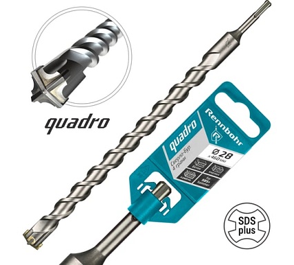 Бур Quadro (28x460 мм; SDS-plus) RENNBOHR 512846