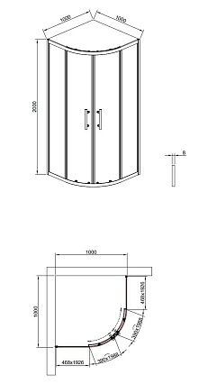 Душевой уголок Timo TPSS-100/17C-8 100x100 прозрачный, матовое золото T45