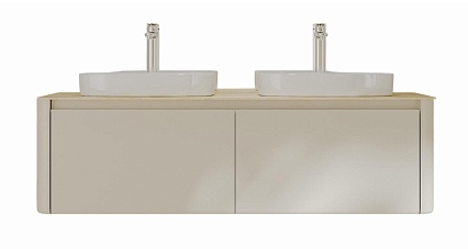 Мебель для ванной Black&White Universe U916.1400-2 Double 140 см, бежевый, две раковины Мебель для ванной Black&White Universe U916.1400-2 Double 140 см, бежевый, две раковины