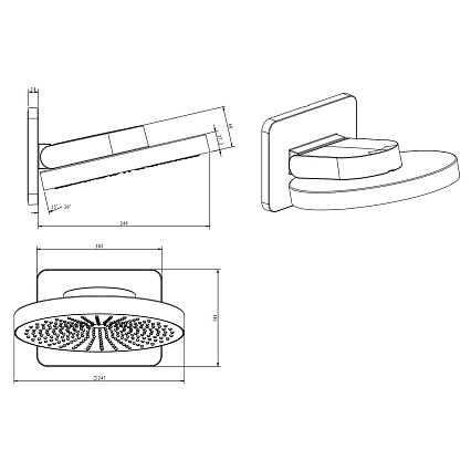 Верхний душ Vincea Inspire VSHD-3I1CMB черный