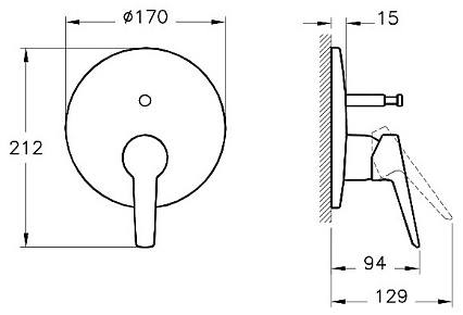 Смеситель для душа Vitra Solid S A42446EXP внешняя часть