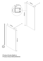 Душевая перегородка Vincea Walk-In VSW-1H600CLG 60x200 матовый золотой, прозрачное