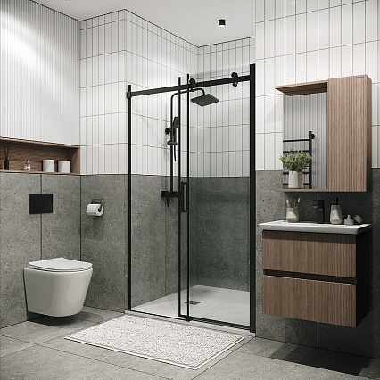 Душевая дверь Grossman Classic 100x195 прозрачное, черный матовый 100.K33.04.100.21.00