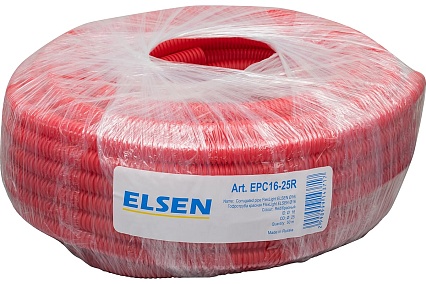Гофротруба ELSEN FlexLight, диаметр 16 мм, наружный диаметр 25мм, красная, бухта 50 м EPC16-25R