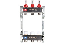 Коллектор из нержавеющей стали Rommer с расходомерами, 3 выхода Rms-1200-000003 RG0091LAMMLHBF
