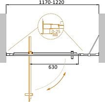 Душевая дверь Cezares MOLVENO-BA-11-90+30-C-Cr-IV 120x195 прозрачная