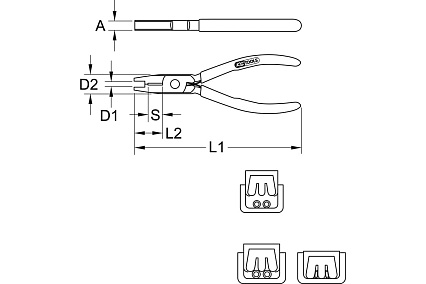 Обжимные клещи для штепсельных гнезд KS Tools Ø 0,5-6 мм² 115.1435
