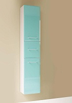 Шкаф пенал Marka One Mix 30 см фасад стекло, бирюзовый рейлинг