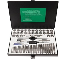 Набор метчиков и плашек Rockforce метрический и дюймовый 60 предметов RF-M060-3(10461)