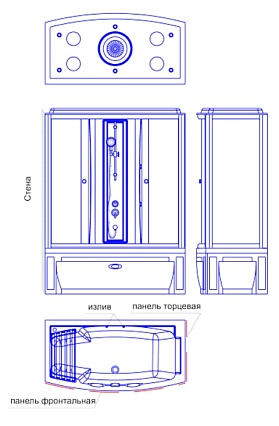 Душевой бокс Радомир Элис 1-04-1-1-0-0941 матовые шторки 168x85 L