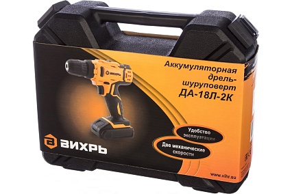 Аккумуляторная дрель-шуруповерт Вихрь ДА-18Л-2К 72/14/9
