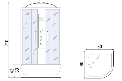 Душевая кабина River Desna 80/43 МТ 80x80 матовая, 10000000050