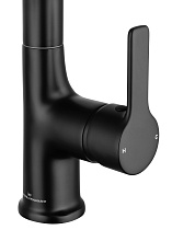 Смеситель для раковины Wonzon&Woghand WW-FE01L212-MB выдвижной излив, черный матовый