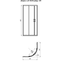Душевой уголок Радомир 1-09-0-0-0-1600 90х90 четверть круга,  прозрачный