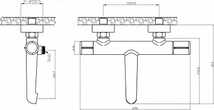 Смеситель для ванны Agger Slim A2210000