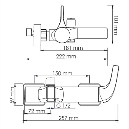 Смеситель для ванны WasserKRAFT Sauer 7101 золото