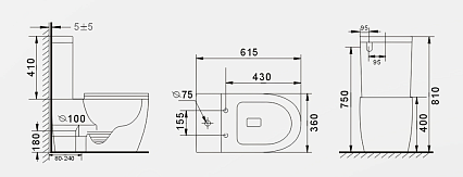 Унитаз-компакт Gid Tr2177 безободковый, белый