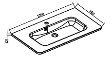 Раковина Vincea VCB-1RA100B 100 см, черный