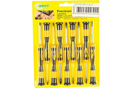 Набор отверток из 9шт, /3 крест. + 3 шлиц.+3 Torx/ CrV, магнитный наконечник Griff 031655