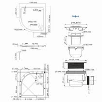 Поддон для душа WasserKRAFT Isen 26T23 100x100 четверть круга