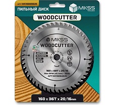 Диск пильный по дереву MKSS Toolbox Woodcutter WC1600 160x48Тх20/16 мм WC16004820