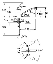 Смеситель для кухни Grohe Euroeco 32750000