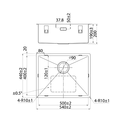 Кухонная мойка Iddis Edifice EDI54G0i77 54 см графит