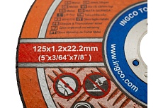 Круг отрезной Metal/Inox (125х1.2х22 мм; Тип 41; A 30; RBF) Ingco MCD121251
