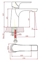 Cмеситель для раковины Orange Aristo M19-021b черный