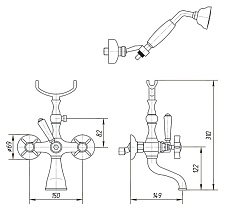 Смеситель для ванны Migliore Princeton ML.PRN-802.BR с душем, бронза