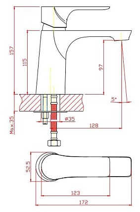 Cмеситель для раковины Orange Aristo M19-021b черный