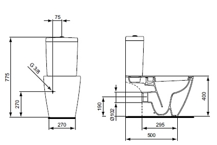 Бачок для унитаза Ideal Standard Connect CUBE E797001