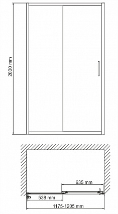 Душевая дверь WasserKRAFT Main 41S05 120x200