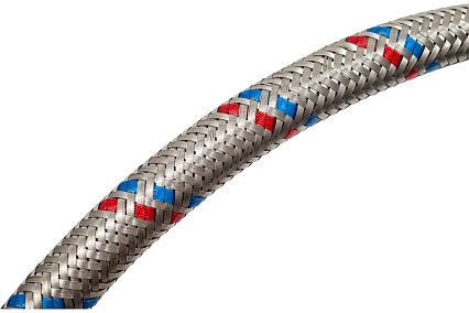 Подводка гибкая для воды ELKA с оплеткой из нержавеющей стали 1/2" х 50 см, гайка нержавеющая сталь ИС.100083