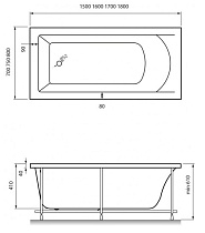 Акриловая ванна Vayer Savero 170x75 см