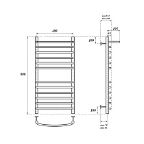 Полотенцесушитель электрический Point PN05148SPE П11 40x80 с полкой, хром