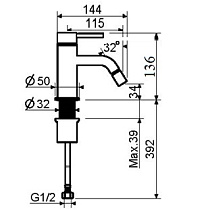 Смеситель для биде Plumberia IXO XO0063CR хром