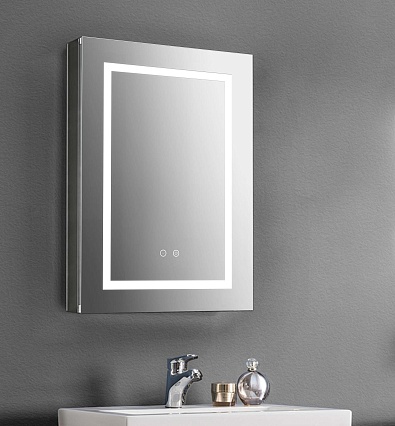 Зеркальный шкаф Aquatek 60x80 см с подсветкой, антипар, хром AQ7604-MLC