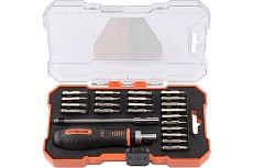 Набор отвертка трещоточная со сменными вставками Автоdело 24 предмета, пластиковый футляр 30727 16899