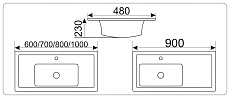 Раковина CeramaLux NYJ 844-100 100 см