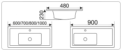 Раковина CeramaLux NYJ 844-100 100 см