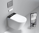 Электронный подвесной унитаз-биде Timo TЕ-751B с инсталляцией и черной матовой кнопкой